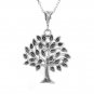 Evil eye enamel on Tree of life pendant necklace. sterling silver 925 FREE polishing cloth