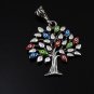 Evil eye enamel on Tree of life pendant necklace. sterling silver 925 FREE polishing cloth