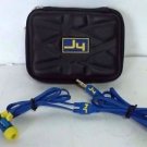 Used JLAB J4 Heavy Bass Metal In-Ear Headphones, Blue / Yellow