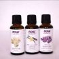 3 Pack NOW Essential Oils Jasmine, Vanilla, Lavender 1 oz EAch