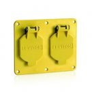 Leviton 3263W-Y 2-Gang, 1.56-Inch Diameter, Single Receptacle Coverplate, Yellow