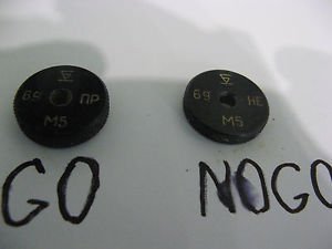M5x0.8 6g Metric Thread Ring Gage Gauge Set GO+NOGO NEW USSR