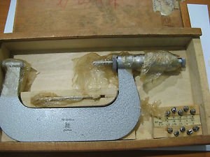 Screw thread micrometer 75-100 mm (3-4") 0,01 mm (Metric thread) USSR + inserts