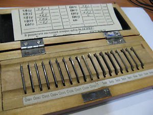 Precision gauge block Set 0,991-1,009 mm (dist 0,001 mm) Grade 1 Used USSR