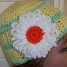 Sun Flower Cloche Yellow Crochet Hat