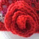 Red Crochet Hat with Rosette