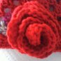 Red Crochet Hat with Rosette