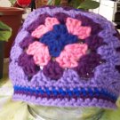 Lavendar Crochet Granny Square Hat