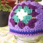 Lavendar Crochet Granny Square Hat