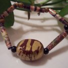 Earth Tone Gold Hand Rolled Paper Bead Bracelet