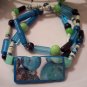 Turquoise Dream Hand Rolled Paper Bead Necklace and Bracelet Set