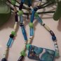 Turquoise Dream Hand Rolled Paper Bead Necklace and Bracelet Set