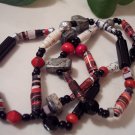 Fire Stone Hand Rolled Paper Bead Necklace