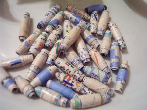 New York Subway Map Hand Rolled Paper Beads