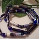 Blue Ice Hand Rolled Bead Necklace