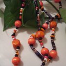 Pumpkin Spice Hand Rolled Bead Necklace