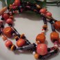 Pumpkin Spice Hand Rolled Bead Necklace