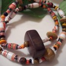 Autumn Woods Hand Rolled Bead Necklace and Bracelet Set
