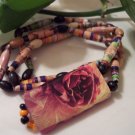 Cotton Candy Rose Hand Rolled Bead Necklace