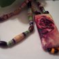 Cotton Candy Rose Hand Rolled Bead Necklace