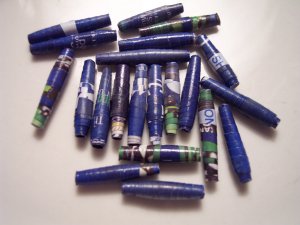 Royal Blue Hand Rolled Paper Beads