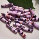 Lilac and Black Hand Rolled Paper Beads
