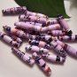 Lilac and Black Hand Rolled Paper Beads