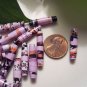 Lilac and Black Hand Rolled Paper Beads