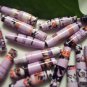 Lilac and Black Hand Rolled Paper Beads