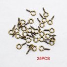 25 Pcs Bronze Small Tone Eye Screw Eye Bail Finding For Jewelry£¬Charms, Into