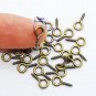25 Pcs Bronze Small Tone Eye Screw Eye Bail Finding For Jewelry&Acirc;&pound;&Acirc;&not;Charms, Into