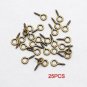 25 Pcs Bronze Small Tone Eye Screw Eye Bail Finding For Jewelry&Acirc;&pound;&Acirc;&not;Charms, Into