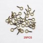 25 Pcs Bronze Small Tone Eye Screw Eye Bail Finding For Jewelry&Acirc;&pound;&Acirc;&not;Charms, Into