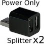 2 Pack - Cute USB Mini 2-Port POWER ONLY Splitter (Dark Red)