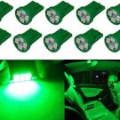 Cutequeen LED 10PCS Car Lights Bulb Green T10 3528 4-SMD 194 168 (pack Of 10)