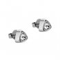 YEAHES® Earrings with Triangle Solid Steel Base, CZ Stone (Steel)