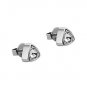YEAHES® Earrings with Triangle Solid Steel Base, CZ Stone (Steel)