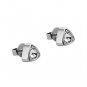 YEAHES® Earrings with Triangle Solid Steel Base, CZ Stone (Steel)