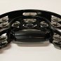 AP Pro Black Half Moon Shaped Headless Tambourine W/ Double Row Of Metal Jingles