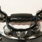 AP Pro Black Half Moon Shaped Headless Tambourine W/ Double Row Of Metal Jingles