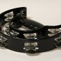 AP Pro Black Half Moon Shaped Headless Tambourine W/ Double Row Of Metal Jingles