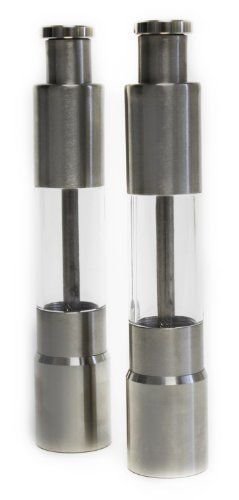 Pump & Grind Salt and Pepper Grinders, Stainless, Set of Two