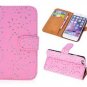 IPhone 5c Case, Pink Luxury Flip Wallet Rhinestones Diamond Coated Glitter Case