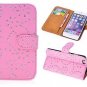 IPhone 5c Case, Pink Luxury Flip Wallet Rhinestones Diamond Coated Glitter Case