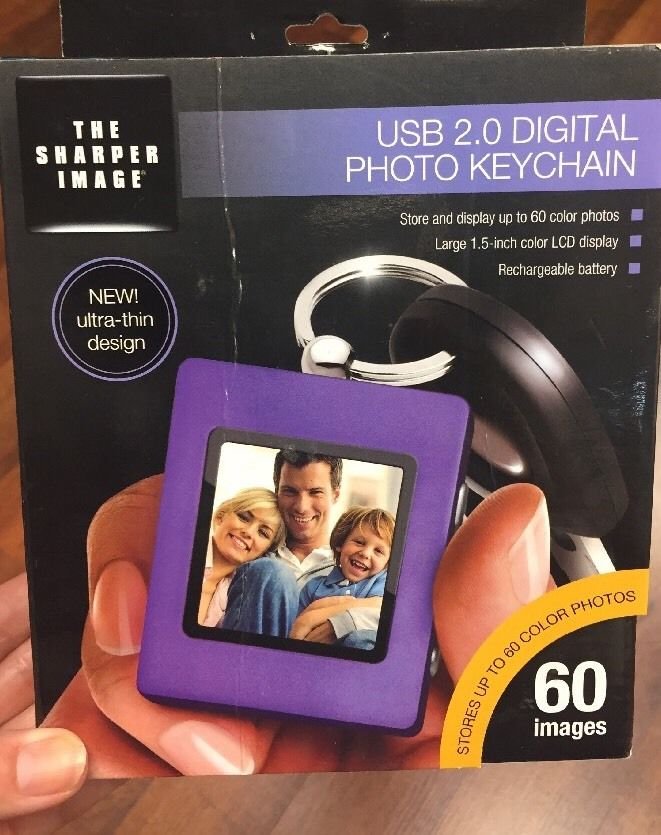 The Sharper Image USB 2.0 Digital Photo Keychain Purple - New in Box