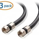Cable Matters 3-Pack, CL2 In-Wall Rated (CM) Quad Shielded RG6 Coaxial Patch In
