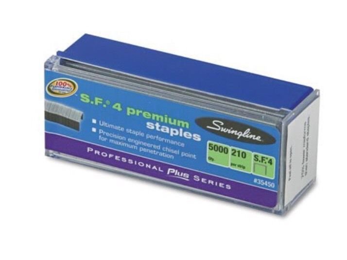 Swingline S.F. 4 Premium Chisel Point 210 Count Full Strip Staples 5000 Per Box