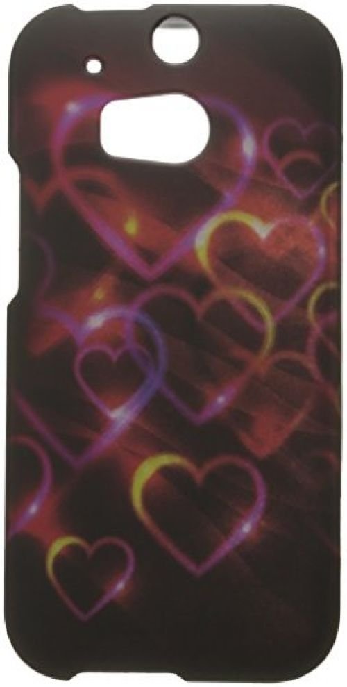 HR Wireless Rubberized Design Case For HTC One M8 - Retail Packaging - Colorful