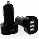 Sabrent 3 USB 26W 5.1A Car Charger For Apple And Android Devices Or Any Devices