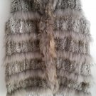 Chinchilla Grey Long Rabbit Fur Vest Casual Gilet